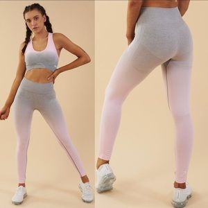 Gymshark ombre seamless leggings (light grey/chalk pink)